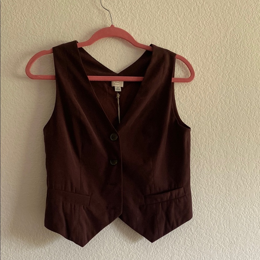 Brown Button-Up Vest